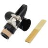 Dovhmoh Mouthpiece Includes Ligature Clarinet Reed Black Clarinet Mouthpiece Plastic Cap Musical Instrument Accessories Kit, + 2.5 +