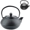 CAST IRON KETTLE 0.8L TEA POT WITH TEA INFILTER + 4x CUPS WARMER