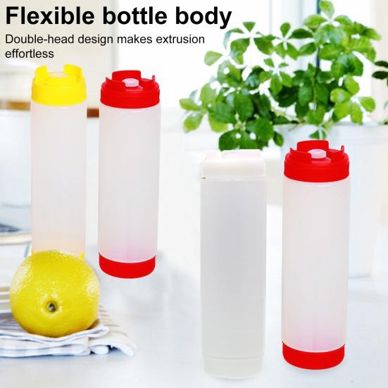 Honey Dispenser Squeeze Bottle BPA-Free Salad Dressing Dispenser Reusable Syrup Container