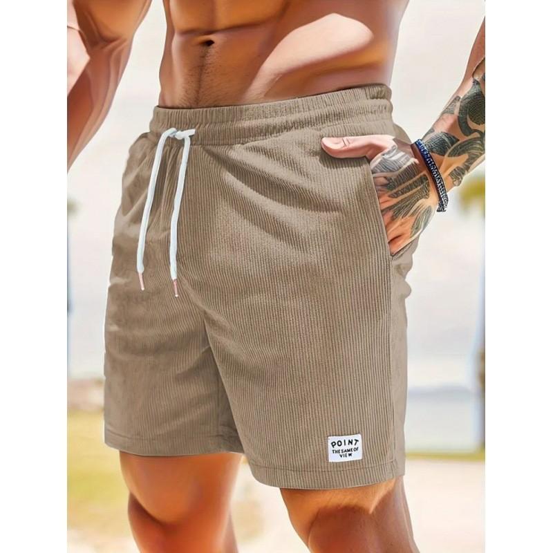Summer Men Corduroy Shorts Casual Lightweight Loose Fit Men's Beach Board Shorts Short Pants Trousers