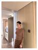 Shanxi Women's 4-Color Versatile Knit T-Shirt: Elastic, Soft, Long-Sleeved, Round Neck Top for Autumn/Winter Wear.