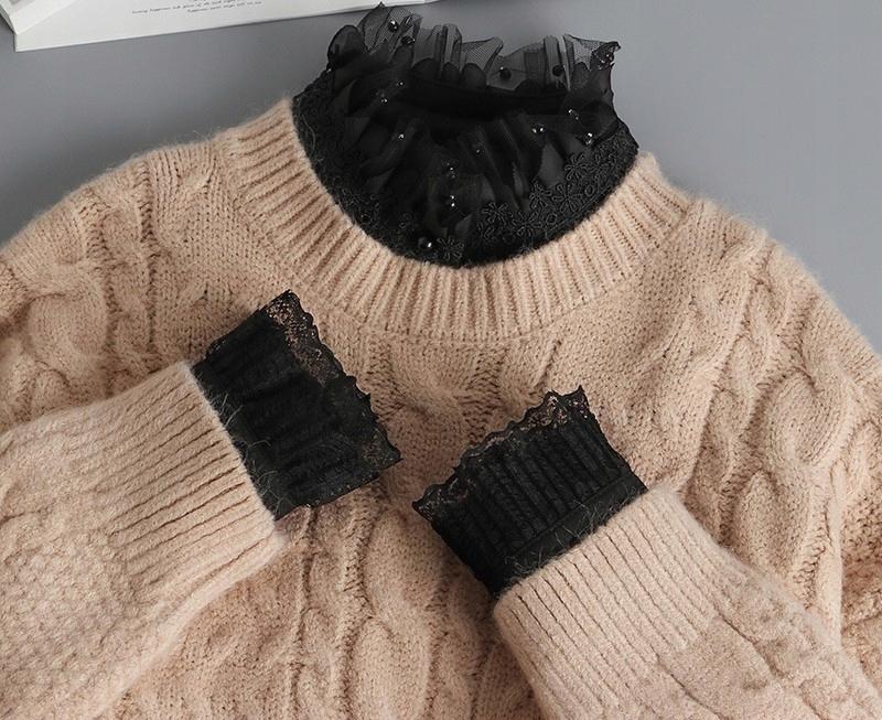 elegant black fake CUFFS SLEEVES chic wrist DECORATIONS