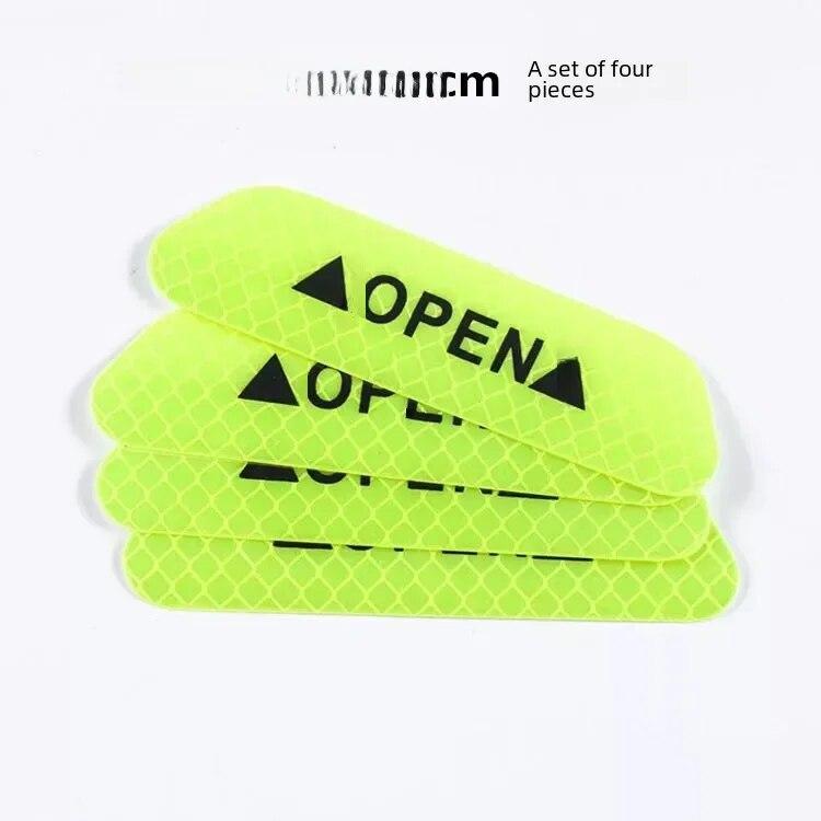 

4 шт. Универсальные светоотражающие полосы для открывания дверей автомобиля, предупреждающие наклейки, знак безопасности, предупреждающий светоотражатель для экстерьера и интерьера автомобиля зелёный