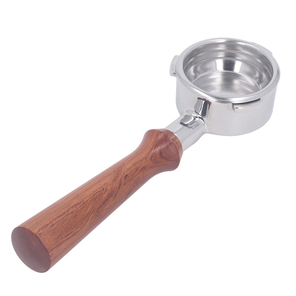 58 mm bottenlös portafilter Trähantag Rostfritt stål Korg Avtagbar 3-öron Kaffeporfiter för Barsetto