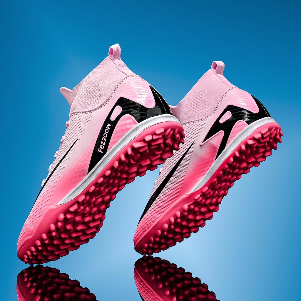 Ultra Light Adult Tf Soccer Shoes Sweat-Proof Pu Fabric Wear-Resistant Rubber Sole Snug Fit Unisex Turf Practice Sneakers