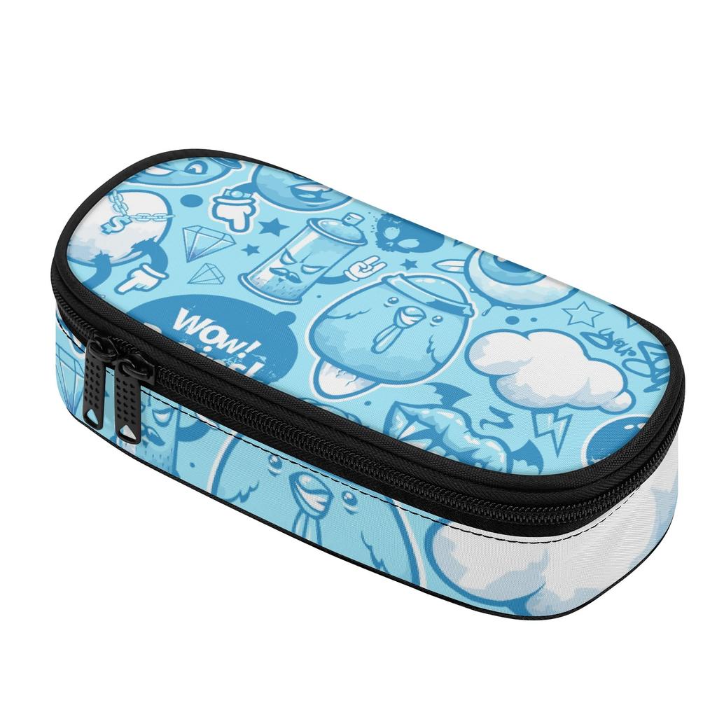 School Pencil Case Lightweight 300D Polyester Smooth Zipper with Main Pocket Mesh Layer and Removable Pen Divider for Boys Girls