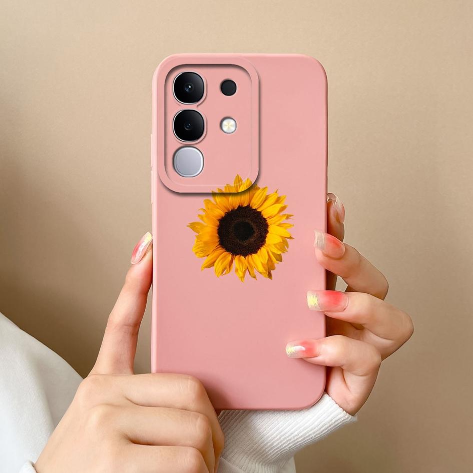 Für Vivo Y29 Y29S Y39 S19 Pro Y19S V30 V40e V50 Y04 T4x iQOO Z9s V40 Lite(IDN) Hülle Hübscher Schmetterling Gänseblümchen Weiches Silikon Anti-Sturz Schale Für Vivo Capa