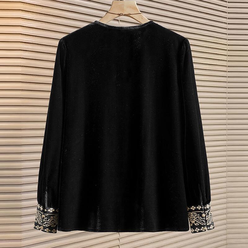 Women's New Chinese Style Velvet Pullover Shirt