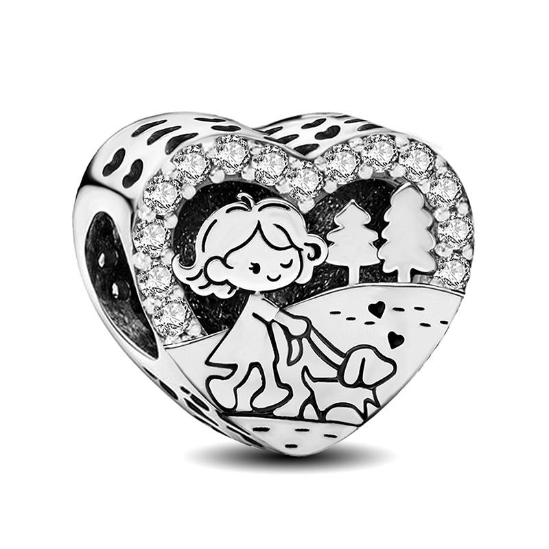 Copper Lucky 777 Rotate Couple Love Heart Series Bead Diy Bracelet Bangle Making Gift Of High Quality Fine Jewelry