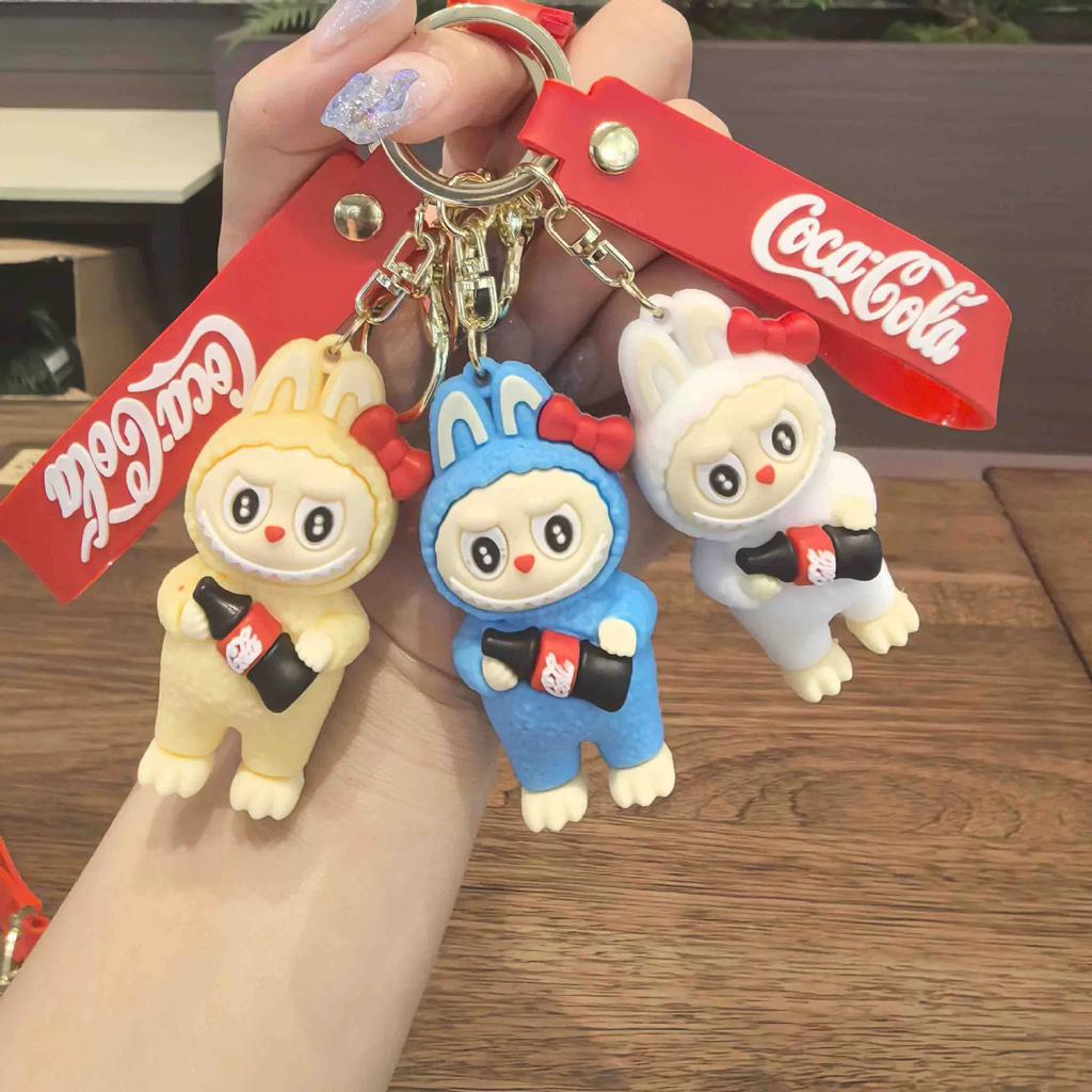 Cartoon Cute Coke Sheep Keychain Car Bag Rabub Doll Small Gift