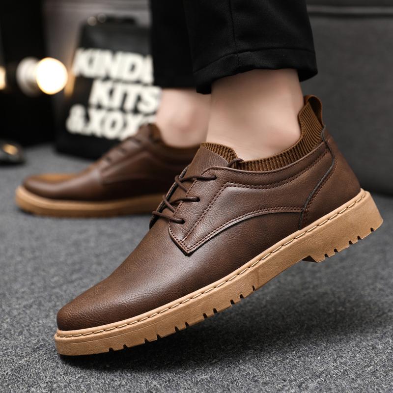Casual Leather Shoes Trend Business Shoes for Men Platform Shoes Men Leather Original Casual New Designer Shoe Male Low Top Work
