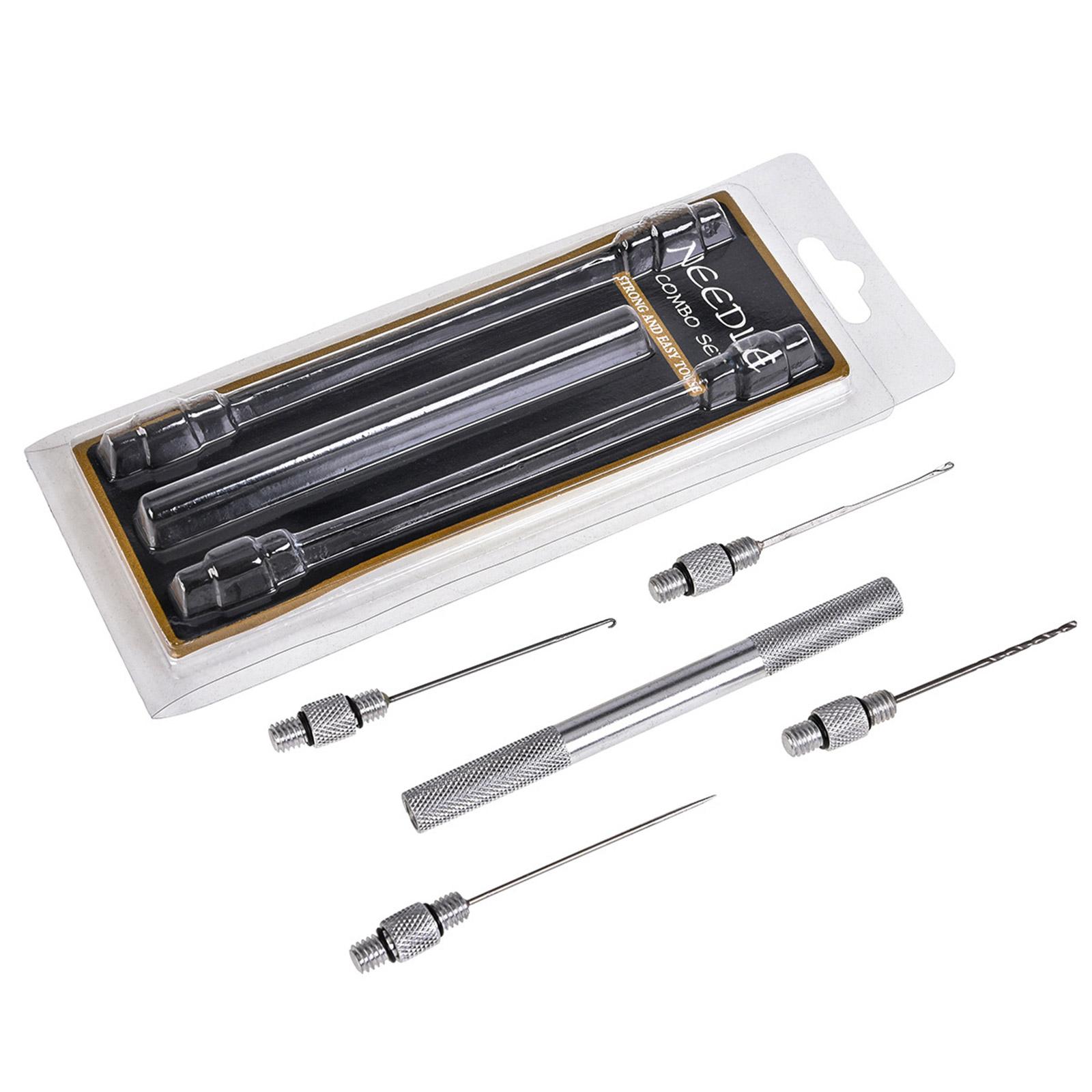 

Bait Needle Stainless Steel Fish Stringer 5 in 1 Carp Fishing Bait Needle Tool Set Drilling Hook Needle For Making Rigs
