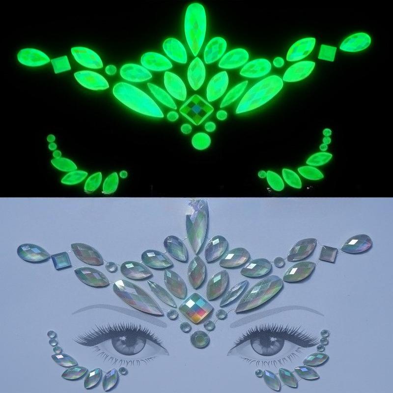 Crystal Tattoo Sticker Glitter Eyeliner Eyebrow Makeup Face Eyes Diamond Temporary Tattoo Rock Rhinestone 3D Eyeliner Stickers