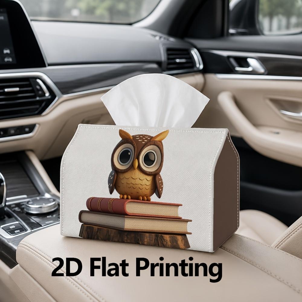 1pc, 2D Flat Printing, Tissue Box Owl Book Paper Towel Holder Pattern Printed Tissue Box, Suitable for Bathrooms, Living Rooms, Bedrooms, Dressing Tab