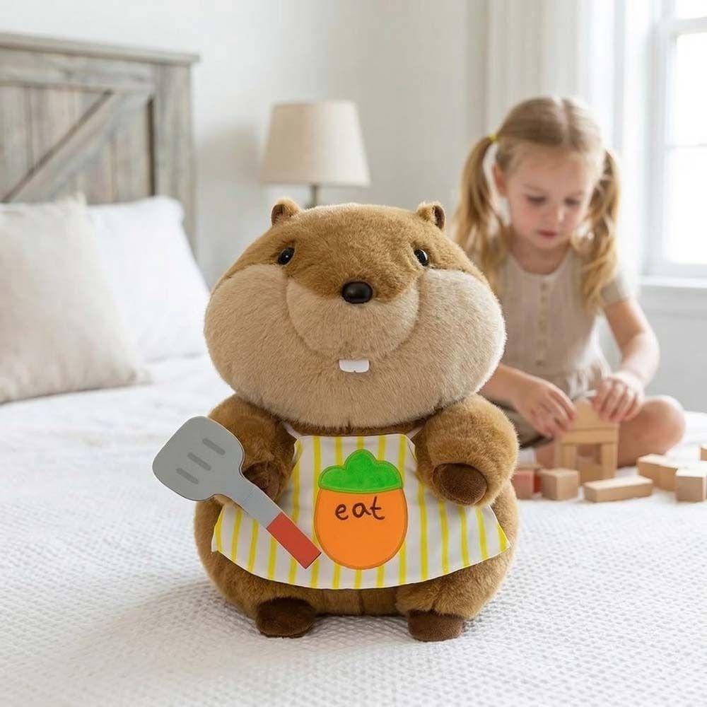 Throw Pillow Groundhog Plush Toy Stuffed Animals Big Tooth Mouse Doll  Baby Infants