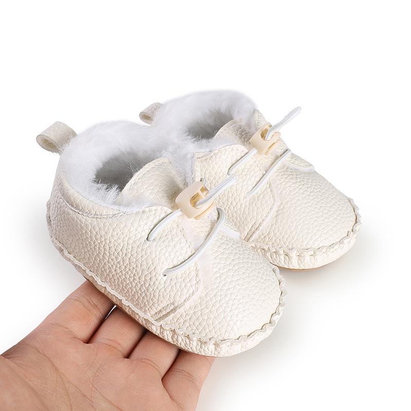 Winter Baby Boy Soft Sole Shoes: Thick Velvet, Warm, Anti-slip, Anti-fall Walking Sneakers (0-1 Year)
