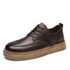 Fashion Brand Men's Casual Shoes Vintage PU Leather Men  Boots Male Leisure Shoes Man Walking Flats Low Top Ankle Booties