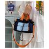 Lightweight Nylon Color Block Crossbody Bag for Women Small Shoulder Purse