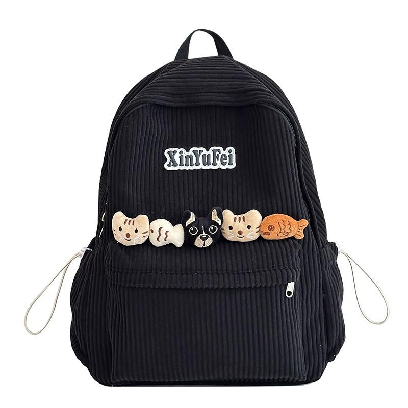 School bag new high-value retro fresh striped backpack junior high school students light travel large capacity backpack