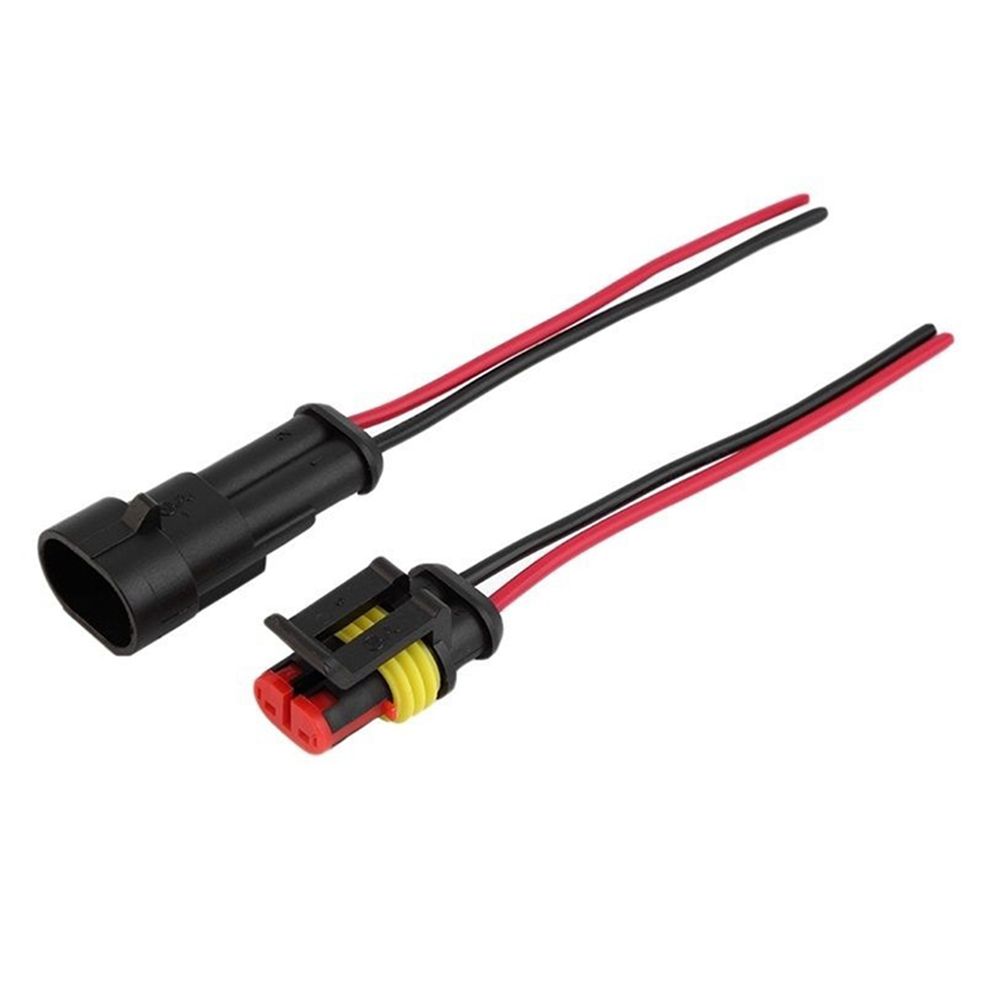Car Waterproof 2 Pin Way with Wire AWG Marine Auto Connector Plug Set Connector Plug Electrical