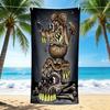 1Pc Monster Skull Artwork Beach Towel Quick Dry Multiuse For Beach Pool Gym Yoga Home Travel Christmas Halloween Xmas Gift L144