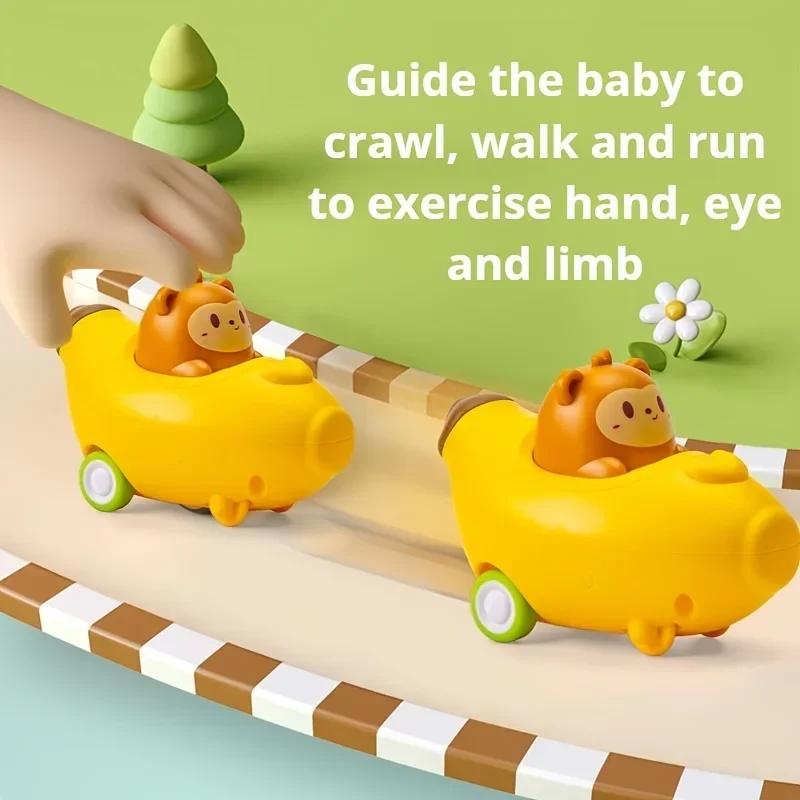 Baby Animal Car Toys Toddler Press and Go Toy Cars Wind-up Cars Bunny Rabbit Airplane Vehicles for Easter for Toddler Kids