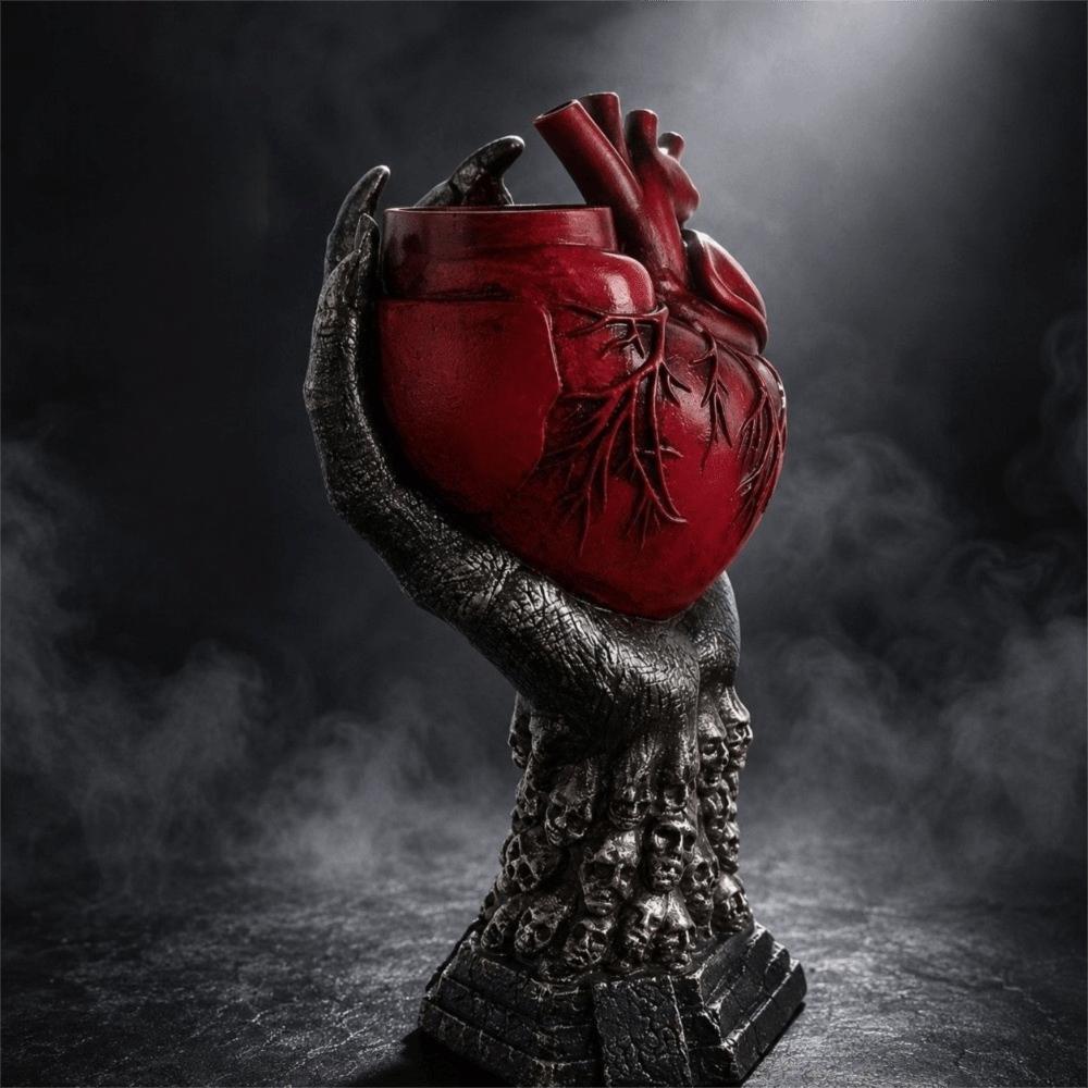 Gothic Style Heart-shaped Vase Nordic Style Flower Pot Resin Vase Flower Arrangement