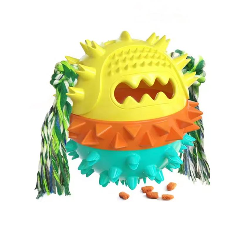 Dog Toy Teeth Grinding and Feeding Device Suction Cup Ball Interactive Chewing Toys Teeth Cleaning Pet Products Dog Accessories Squeaky Treat Ball