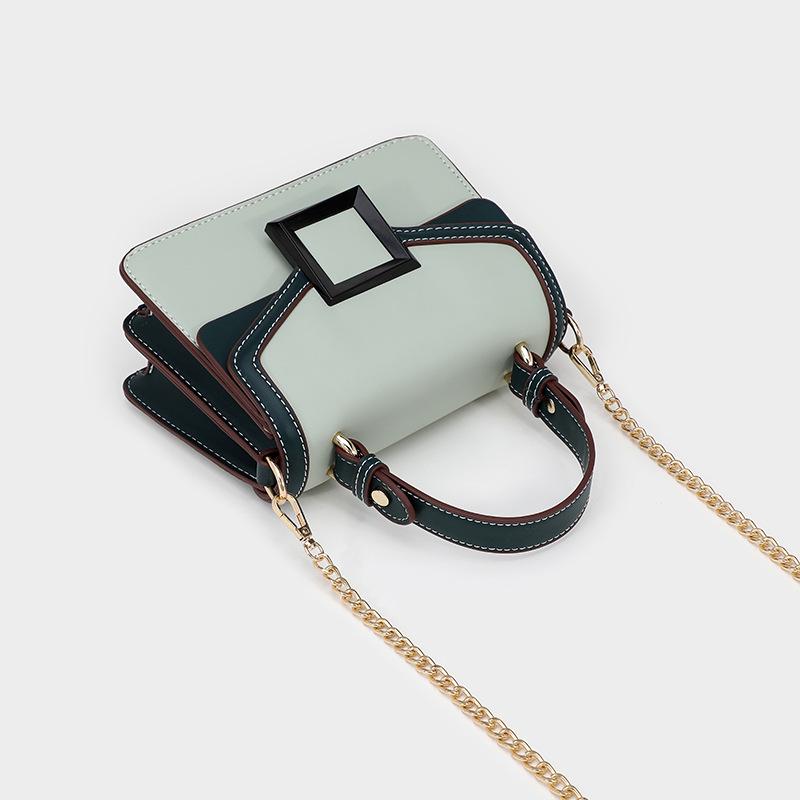 Designer Bag Women's  New PU Light Luxury Square Buckle Chain Bag Fashion Simple Single Shoulder Crossbody Handbag