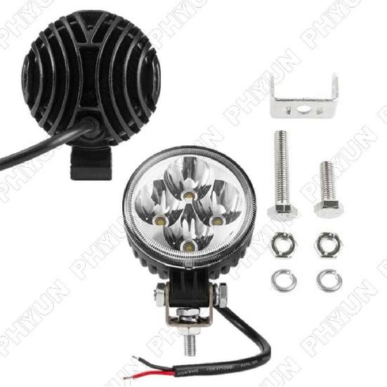 2×Spot Fog DRL Lamp 6000K Xenon White 12W Off Road Round Auxiliarylamp Universal
