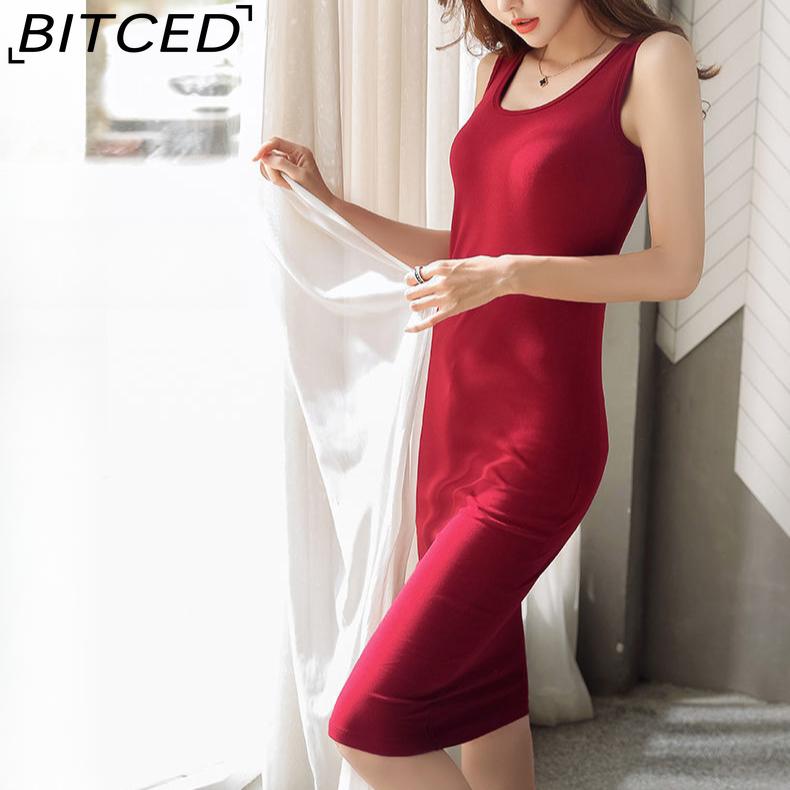 BITCED Women Fashion Round Neck Sexy Sleeveless Mini Dress Fashion Dress