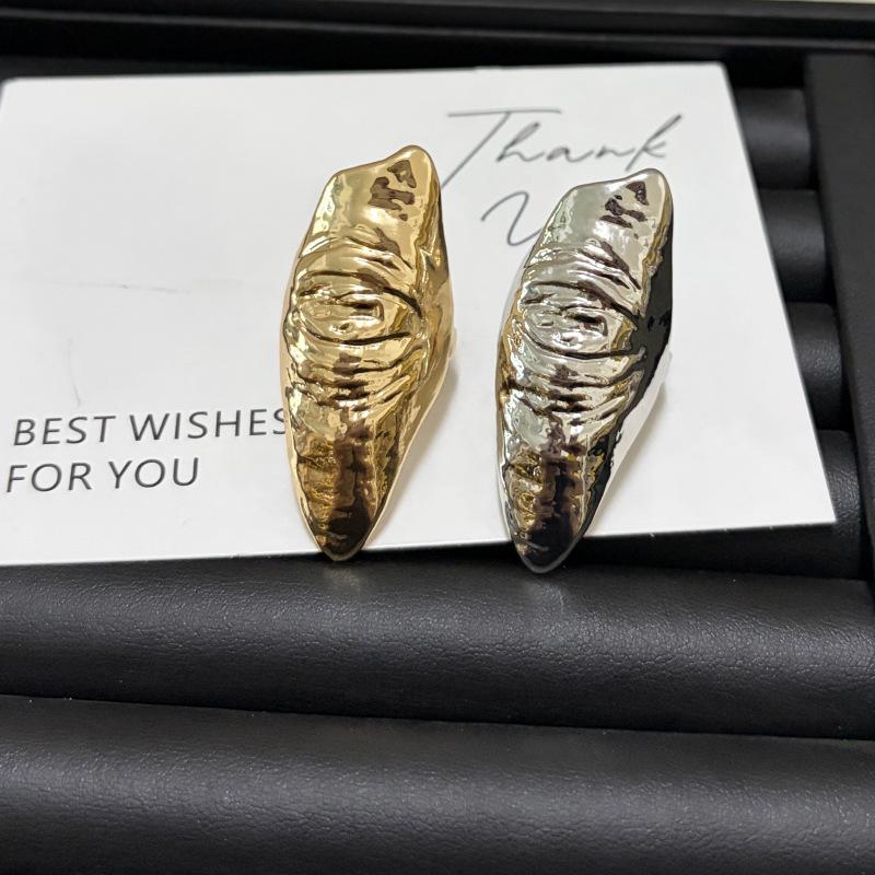 Artistic Irregular Texture Knuckle Ring Hip-Hop Style Niche Full Finger Rings For Men And Women