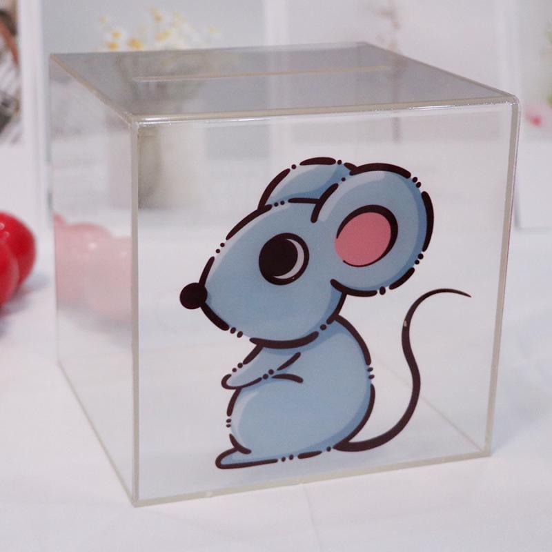 Transparent Acrylic High-Capacity Piggy Bank - No Withdrawal, Online Celebrity Style for Adults and Students.
