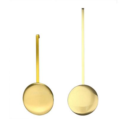 Wanduhr aus Messing mit Pendel, dynamischer Schwingbewegung und Goldfinish