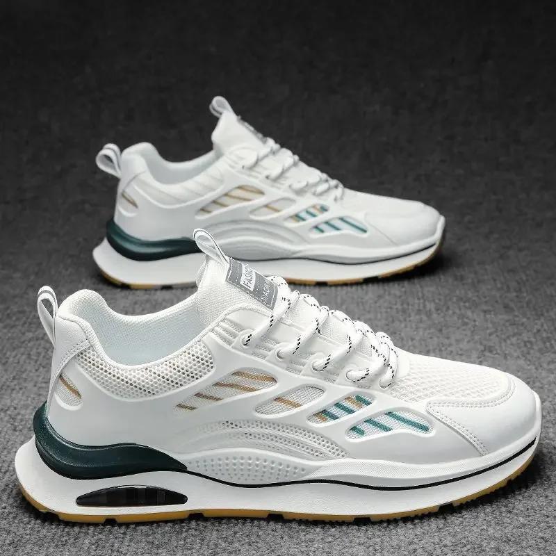 2024 Hot Selling Latest Fashion Men's Sneakers Shoes Light Wear Resistant Anti Slip Running Shoes Casual White Shoes for Men