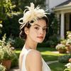 Leggera Fascia per Capelli con Piume Donna Fascia Floreale Retrò Rete con Piume Fascintor per Tea Party Accessorio Capelli per Feste Cocktail Comoda