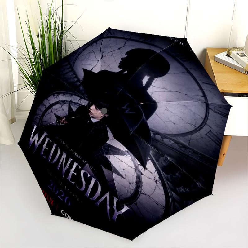 Wednesday Season Three Folding Umbrella Suitable For All Seasons Suitable For All Seasons Gift Umbrella Travel