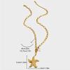 N0141 Starfish Pendant with Freshwater Pearl Necklace Stainless Steel Jewelry for Women