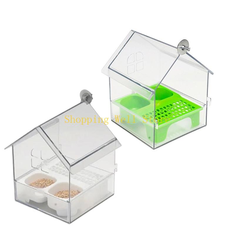 

KX4B Modern Bird Feeders With Double Chambers Transparents Quickly Clean Secure Screw Mounting For Pet China Mainland