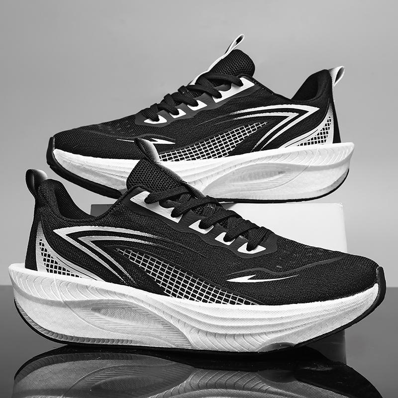 Running Shoes Men Marathon Athletic Carbon Board Air Cushion Breathable Lightweight Mens Plush Comfort Athletic Nonskid Athletic Shoes