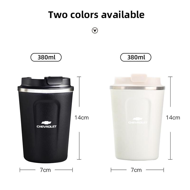 380ML Kaffee-Thermoskanne Auto-Innenraum Edelstahl-Wasserbecher für Chevrolet Cruze Malibu Colorado Suburban Equinox Blazer Camaro