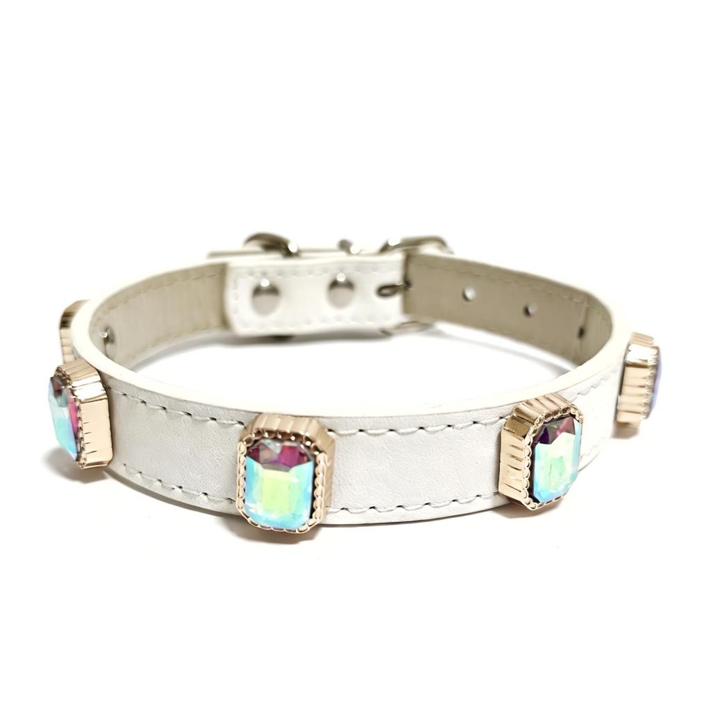 Rhinestone Pet Collar Set: High-End Leather Collar & Leash for Large Dogs