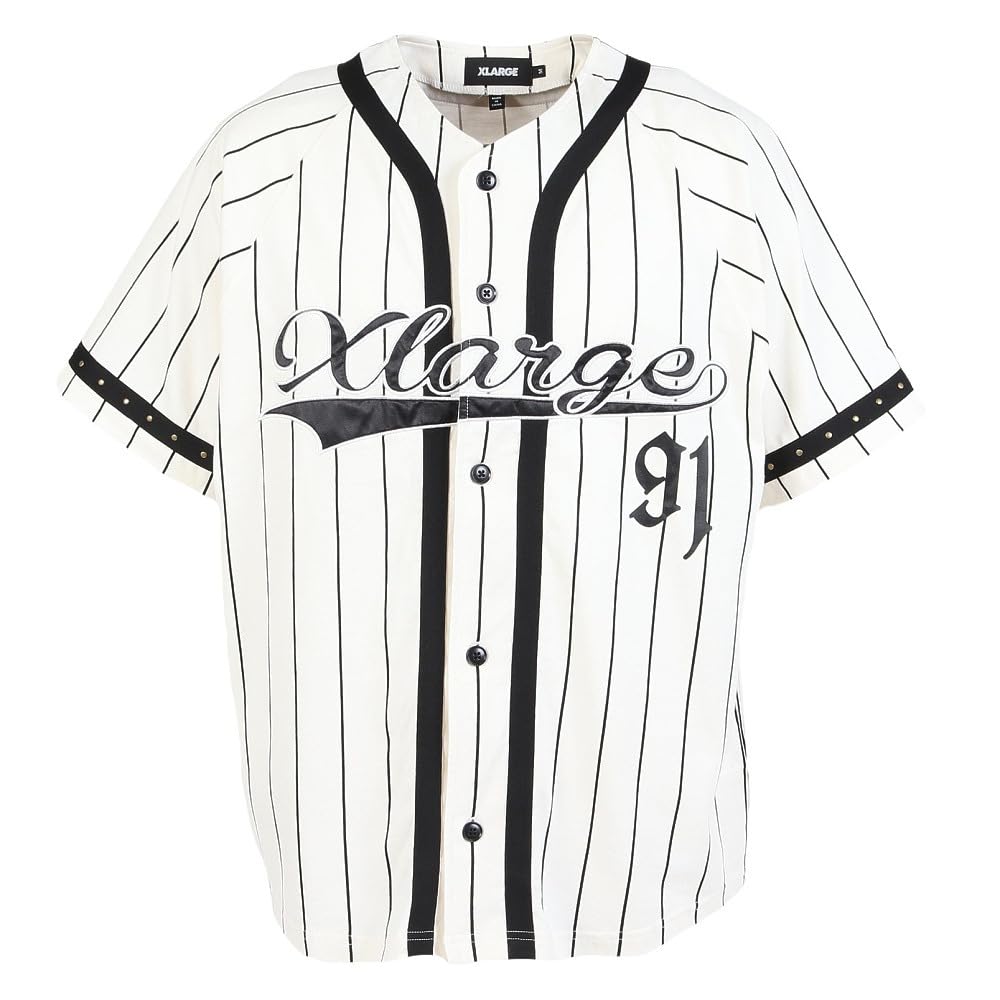 

[Extra Large] Studded Baseball Jersey, Studded Baseball Jersey, 101252013005, White, Small