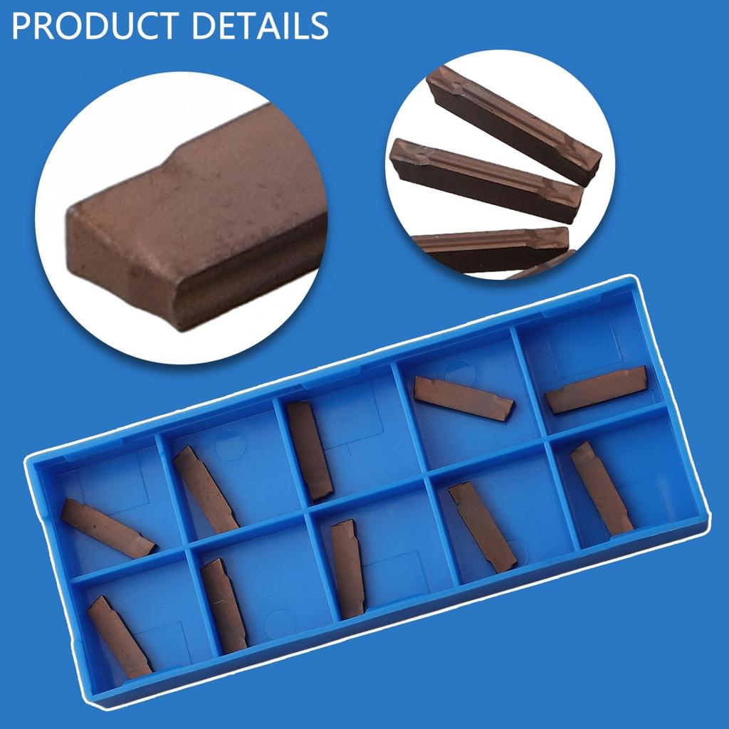 10pcs Carbide Inserts MGMN200-G For MGEHR/MGIVR Grooving Tool Gold Cut-Off