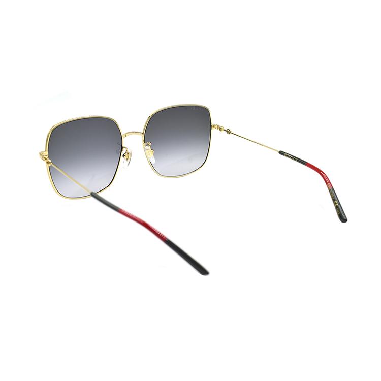 Gucci Gafas de Sol Cuadradas Ligeras de Metal con Montura Grande para Series Web y Viajes de Vacaciones para Mujer Gafas de Sol Dorado Degradado-Gris GG1195SK-001
