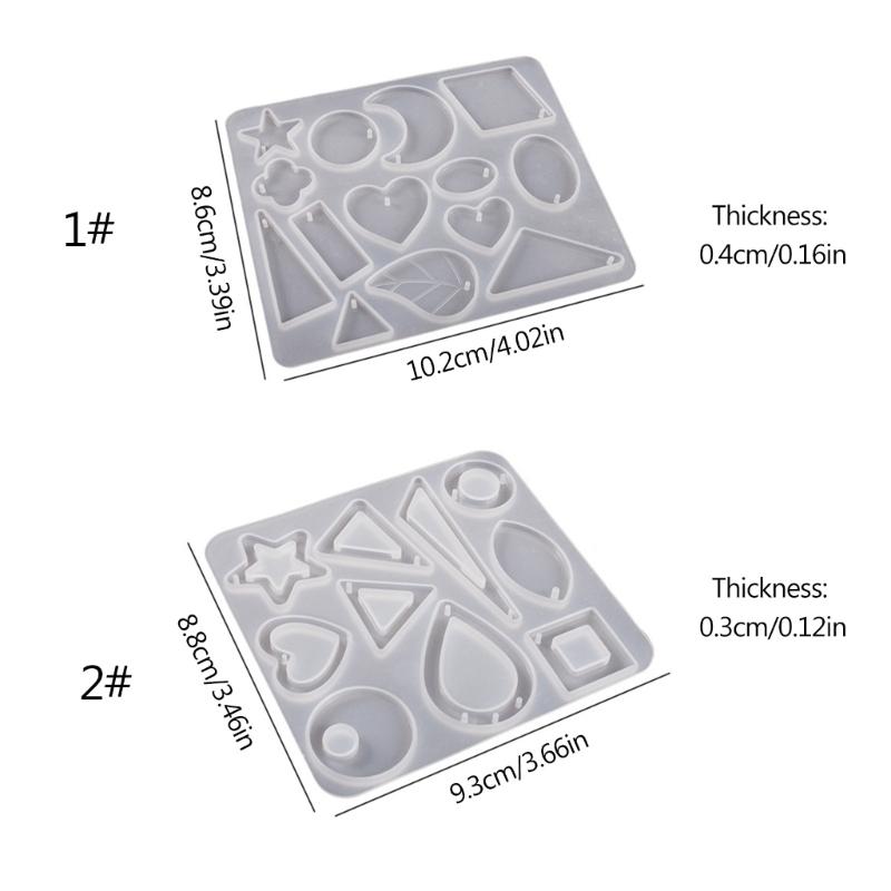 Star Leaf Heart Moon Silicone Mold with Hole Earring Pendant Molds for Women Girl Teen Star Moon Resin Earring Moulds
