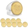 Buerjia 10pcs Laser Engraving Blanks, Brass Coin Blanks, Metal Engraving Blank Coins, 40mm, with Acrylic Protective Box