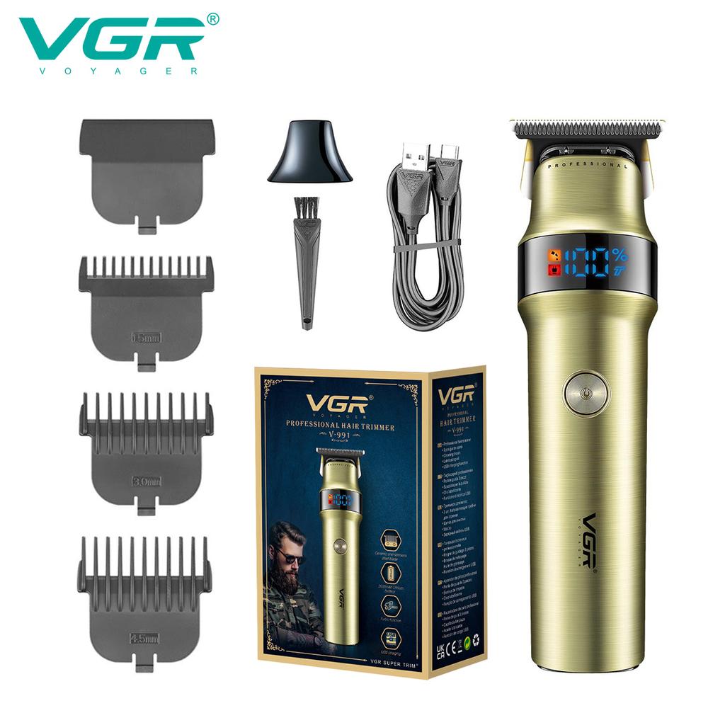 VGR V-991 Hair Trimmer Professional Hair Clipper with LED Digital Display Rechargeable Clipper Barber Electric Trimmer for Men Home Razor Shaver