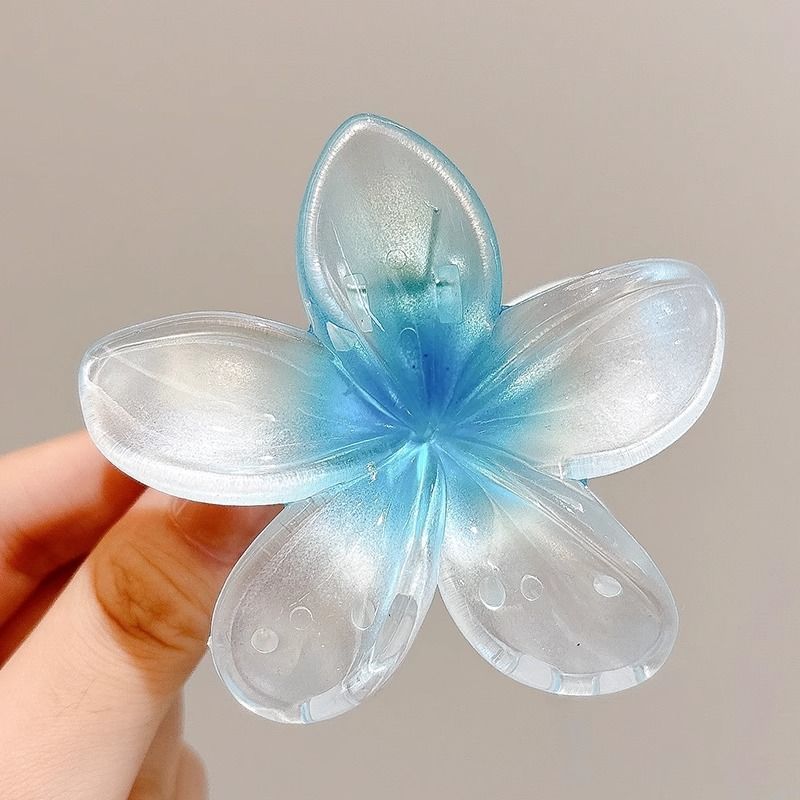 Cute Large Shark Clamp Geometric Flower Hair Claw Clip Korean Colorful Hair Crab Barrettes For Women Beach Headwear Hair Accessories