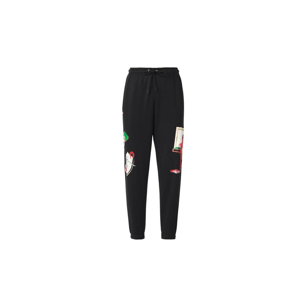 Jordan Jacob Rochester Artist Series Cartoon Print Fleece Joggers with Drawstring Men Bottoms Black DV1602-010